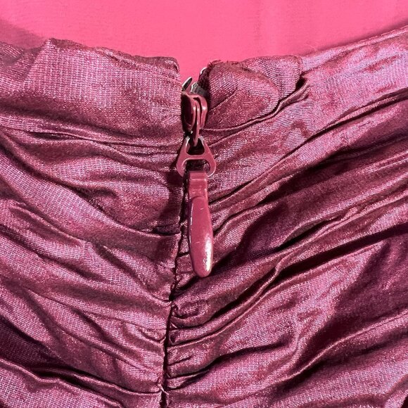 BCBGMaxAzria Strapless Metallic Ruched Mini Lined Cocktail Dress Women's 10 - Picture 5 of 11